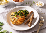 Artichoke, Spinach & Red Pepper Egg Frittata with Turkey Sausage
