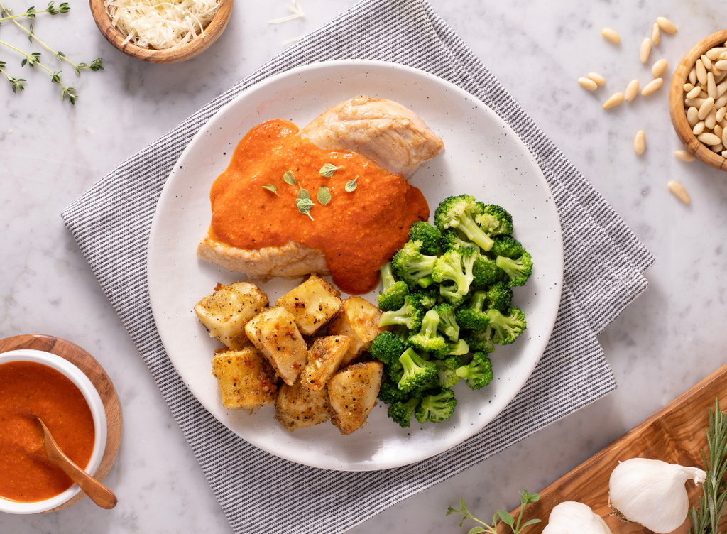 Chicken with Romesco Sauce & Potatoes