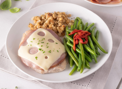 Deconstructed Chicken Cordon Bleu with Uncured Ham & Swiss Cheese