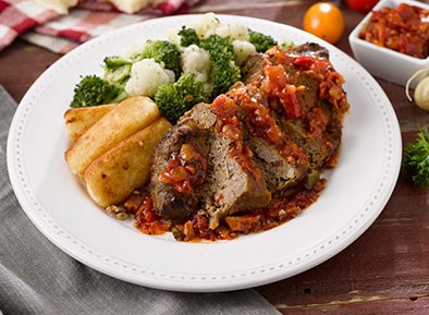 Bacon Cheeseburger Meatloaf with Yuca Fries