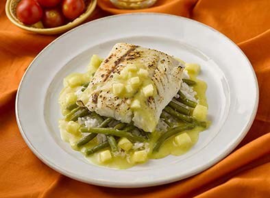 Barramundi Seabass with Sweet Coconut Pineapple Sauce