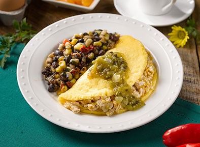 Southwestern Style Chicken Omelet