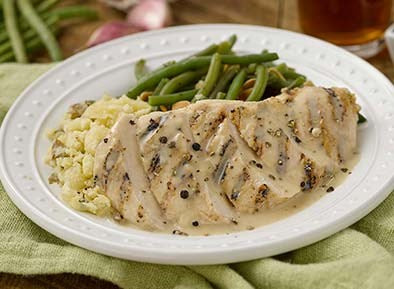 Chicken with Lemon Peppercorn Sauce