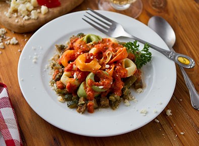 Cheese Tortellini with Three Cheese Tomato Sauce