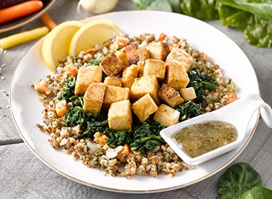 Roasted Tofu and Ancient Grain Salad Bowl