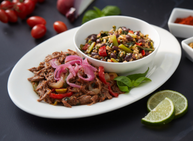 Beef Ropa Vieja with Collard Green Congri