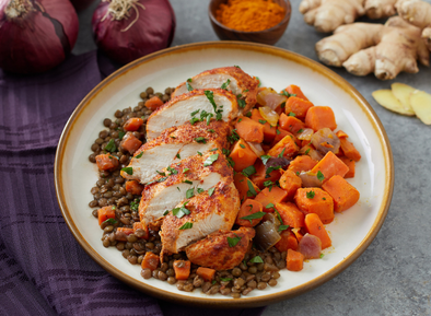 Berbere Chicken with Spiced Lentils & Carrots