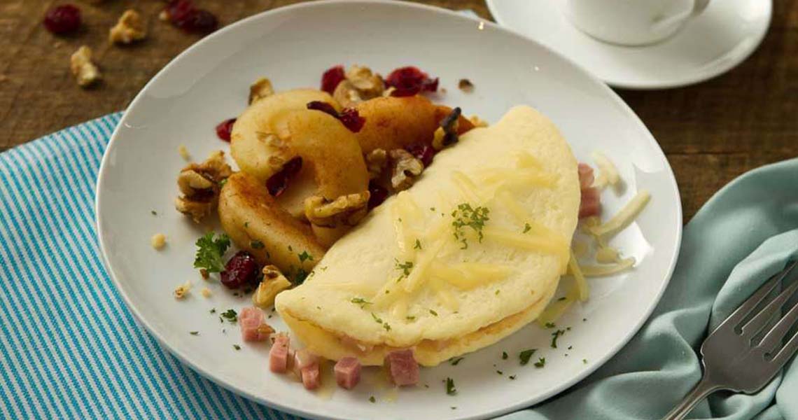Canadian Bacon and Swiss Omelet