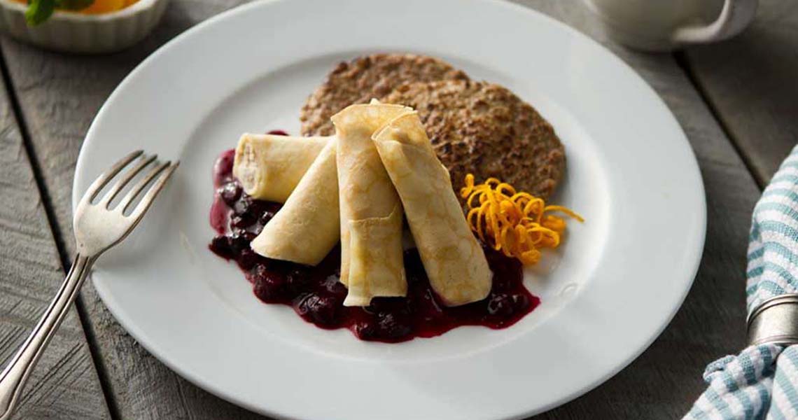 Ricotta Crepe with Berry Compote