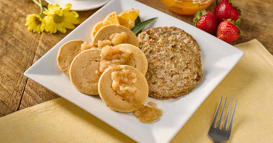 Whole Wheat Pancakes with Turkey Sausage