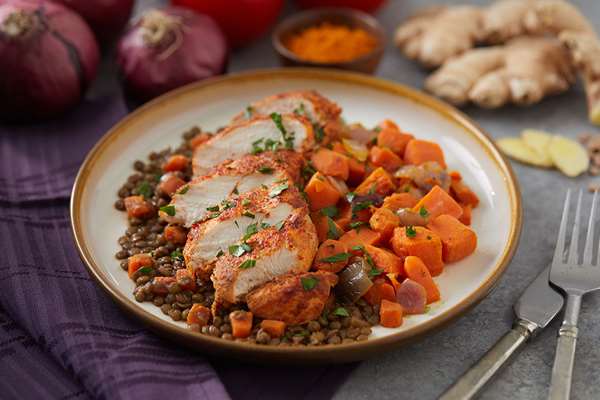 Berbere Chicken with Spiced Lentils & Carrots
